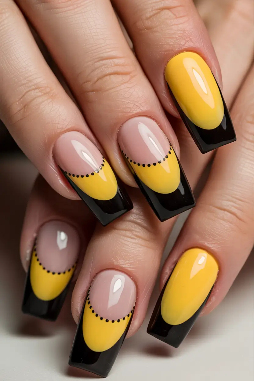 french tips for summer 2025 Sunset Bee Lines