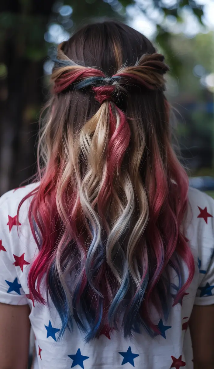 july hairstyles ideas 2025 Twisted Ribbons & Sunset Ombre Melt