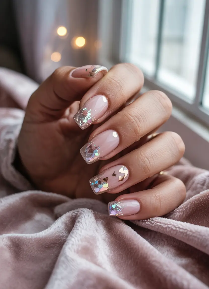 july nails ideas 2025 Glazed Confetti Tips for Cozy Glam