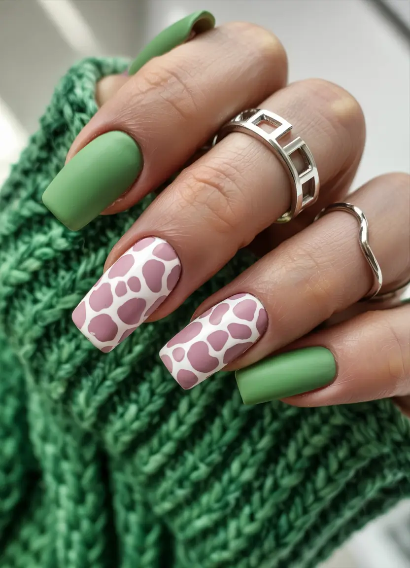 july nails ideas 2025 Muted Safari with a Modern Twist