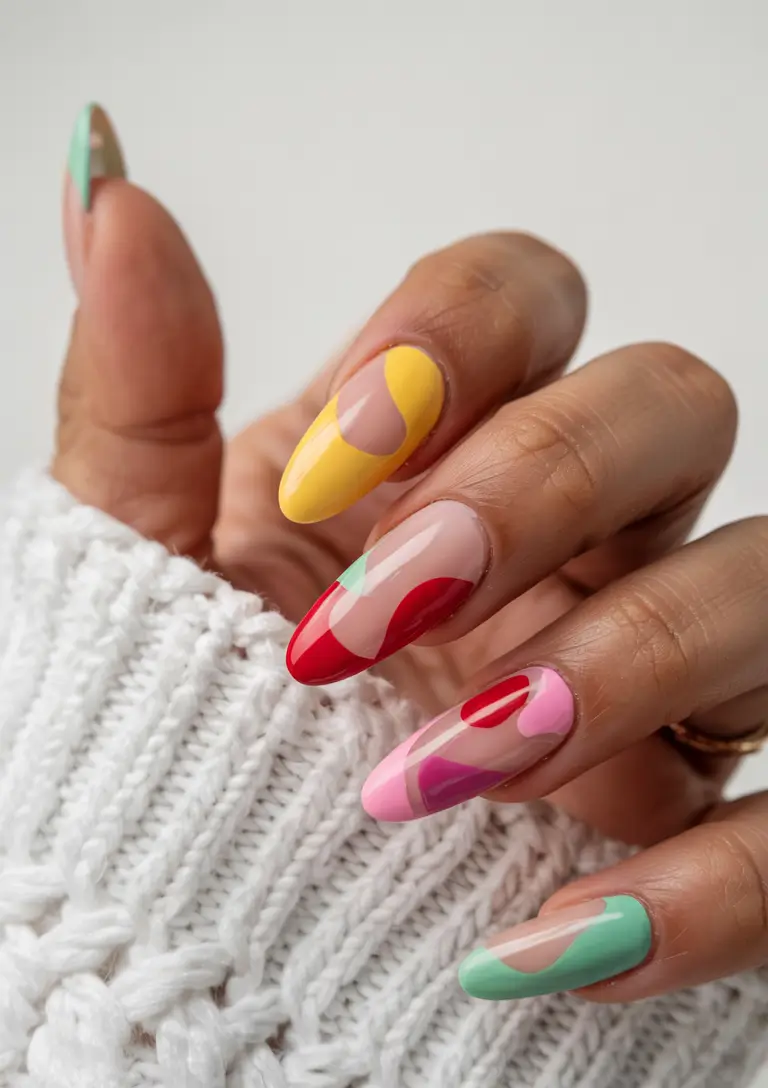 july nails ideas 2025 Abstract Color Pools