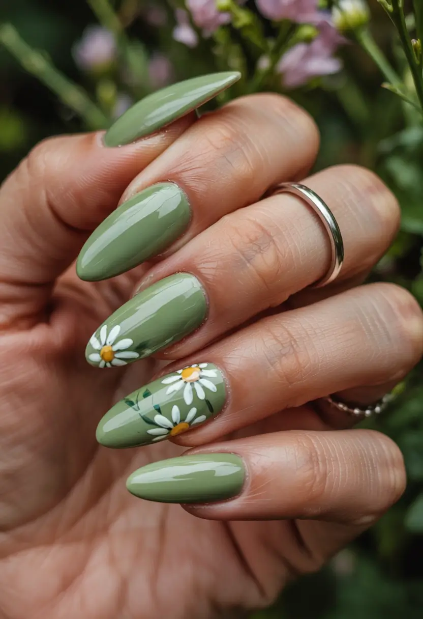 july nails ideas 2025 Olive Garden Daisy Tips