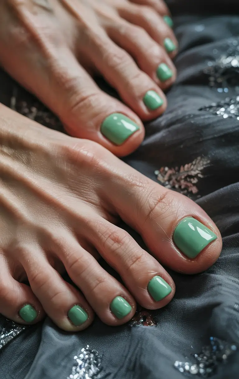 june-toe-nails-ideas-2025-soft-sage-natural-girl-summer