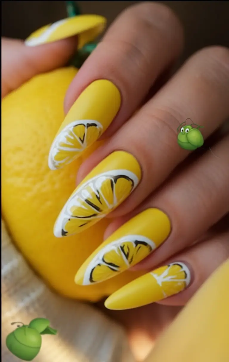 lemon nails designs ideas 2025 Bold Amalfi Cut Slices