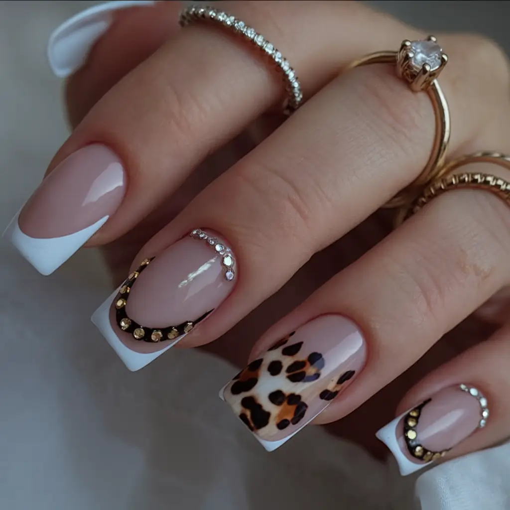 must try nail designs for summer 2025+Bold French With a Wild Twist