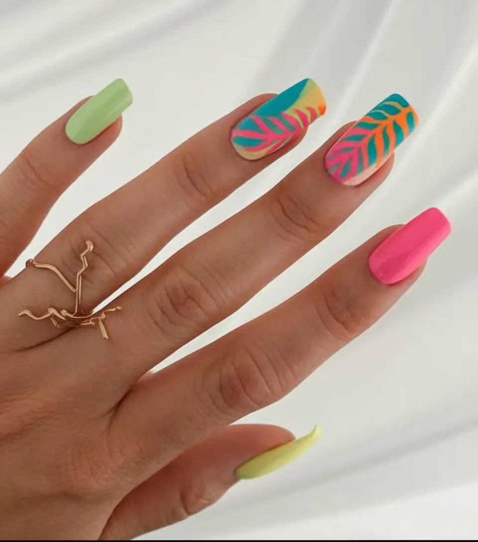 must try nail designs for summer 2025+Tropic Pop Neon