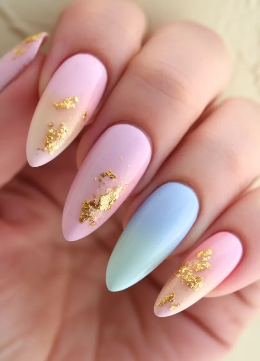 must try nail designs for summer 2025+Pastel Gold Rush