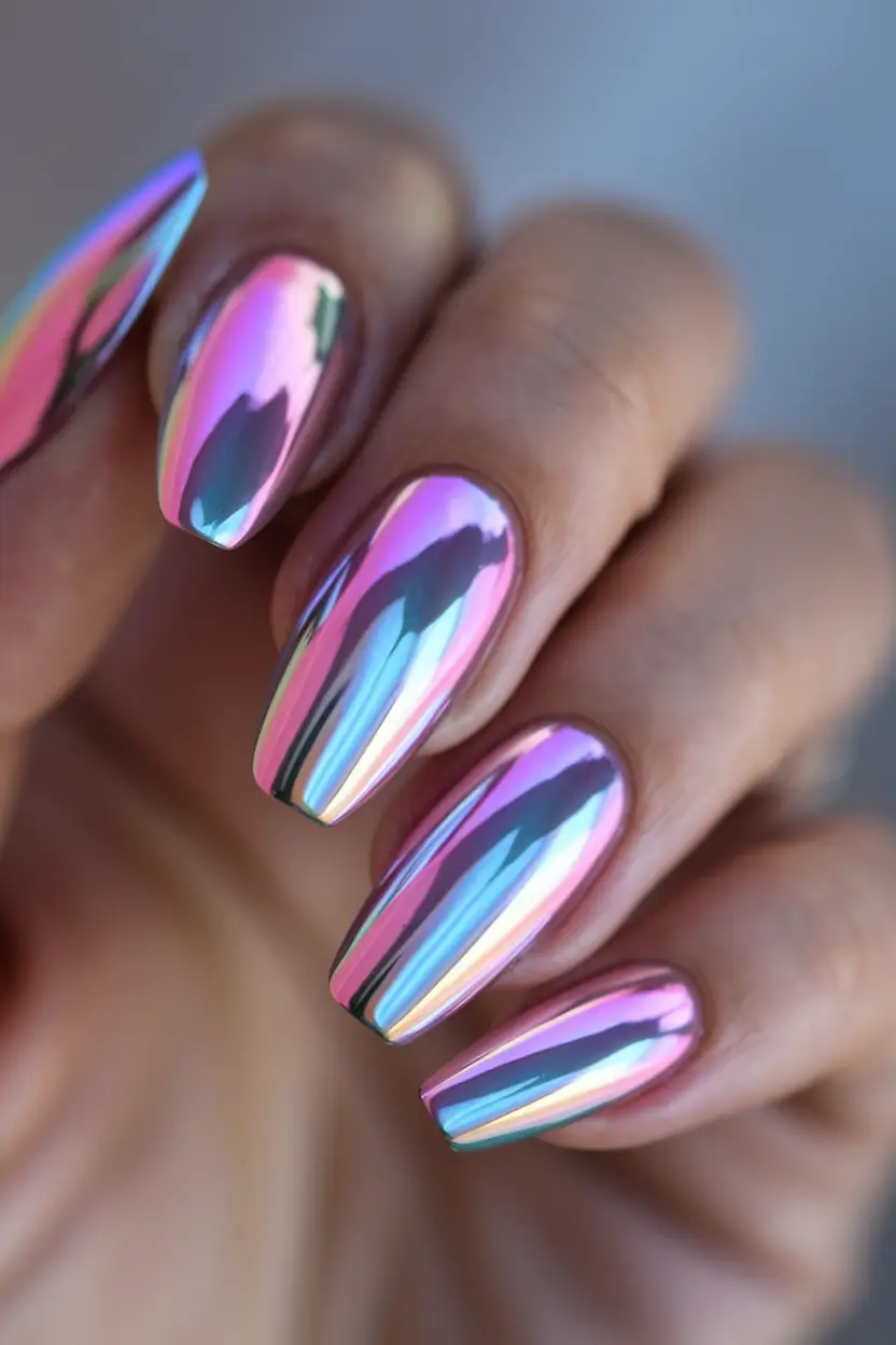 nail inspo for summer 2025 Chromatic Mirror Shine