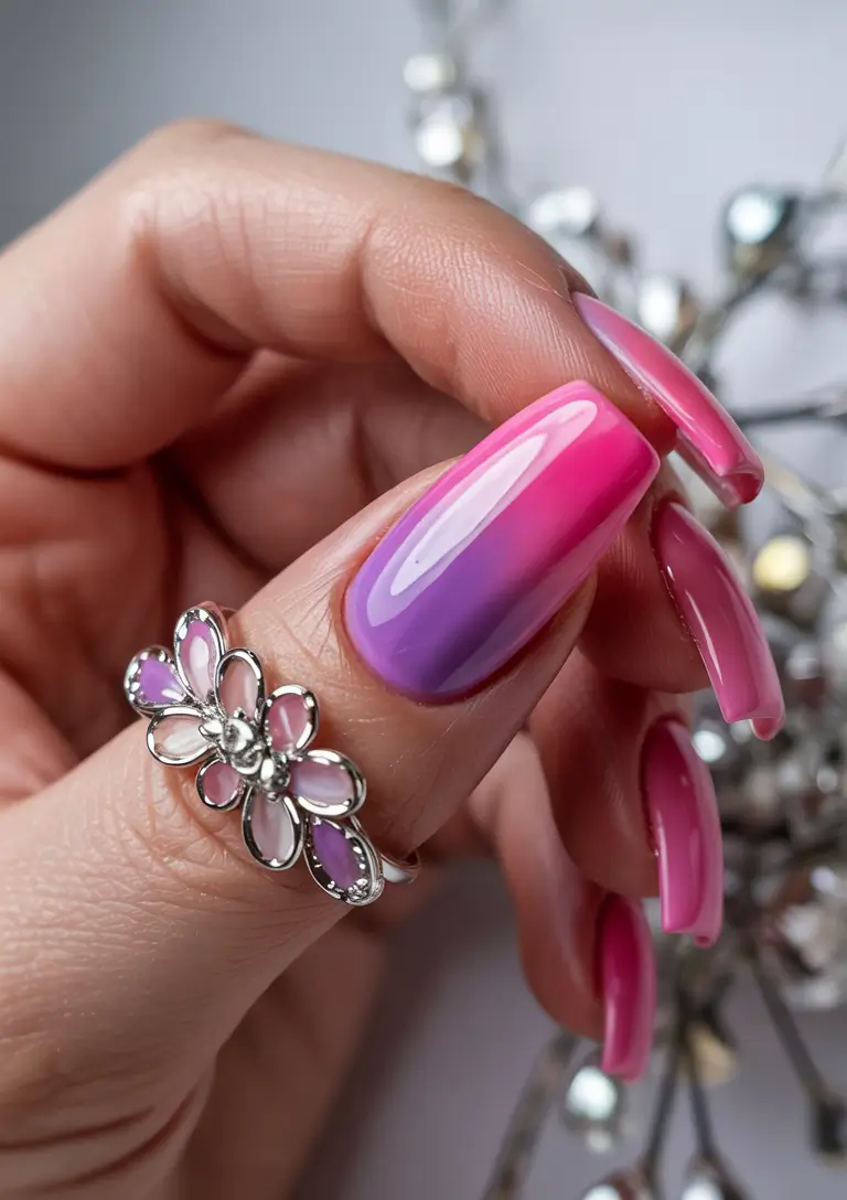 Ombre Looks for Summer 2025 Sunset Dip in Pink and Plum