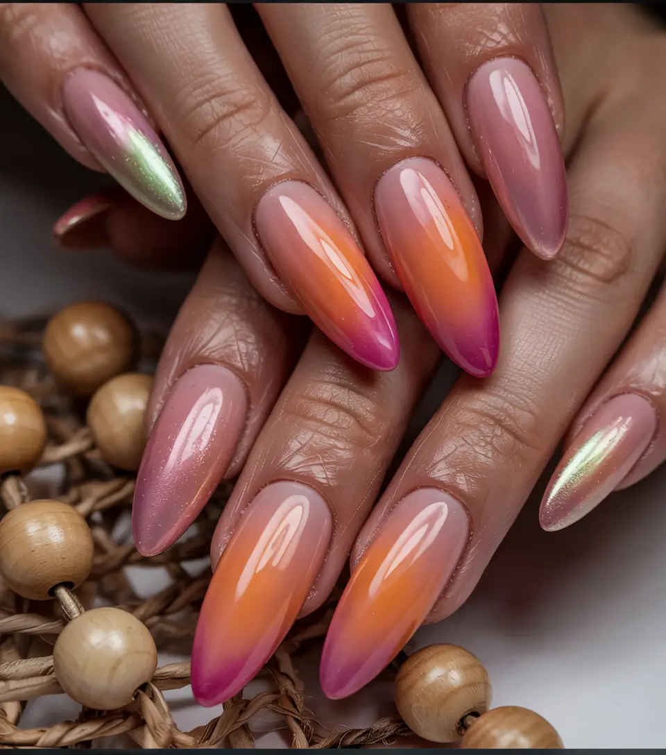 Ombre Looks for Summer 2025 Pink Orange Mirage with Sunset Chrome