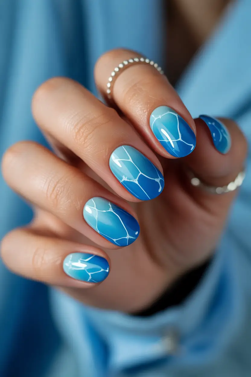Ombre Looks for Summer 2025 Deep Blue Ripple with Waterlight Lines