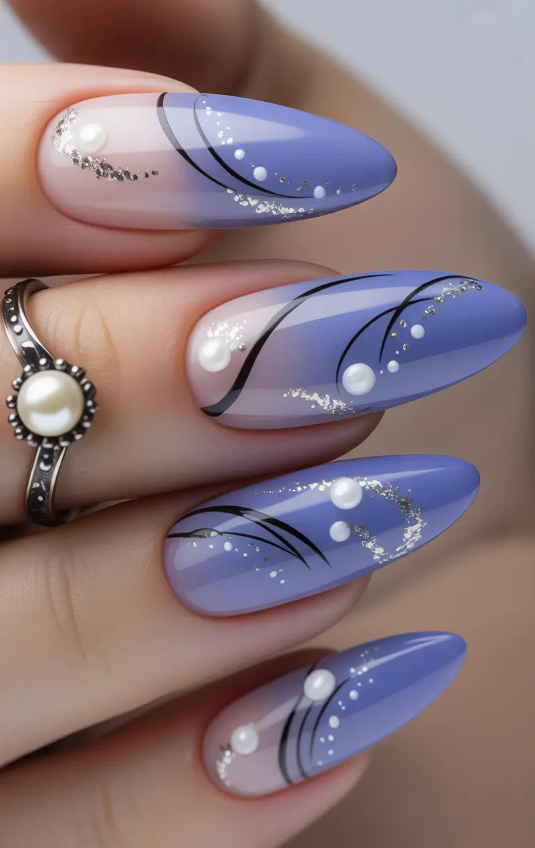 Ombre Looks for Summer 2025 Periwinkle Pearls and Silver Dust Swirls