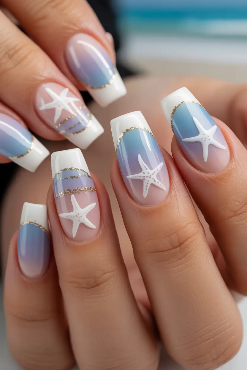 Ombre Looks for Summer 2025 Starfish French with Ocean Fade