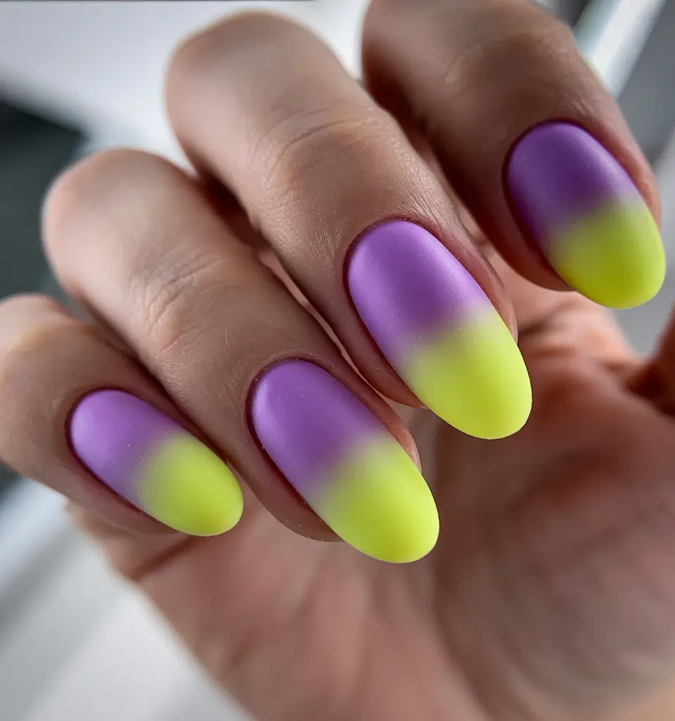 Ombre Looks for Summer 2025 Neon Bloom in Matte Violet and Lime