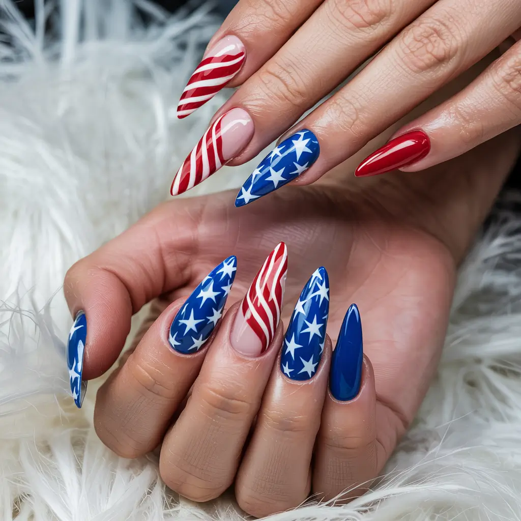 Patriotic Nail Inspo for 4th of July 2025+Sharp Points, Sharper Pride