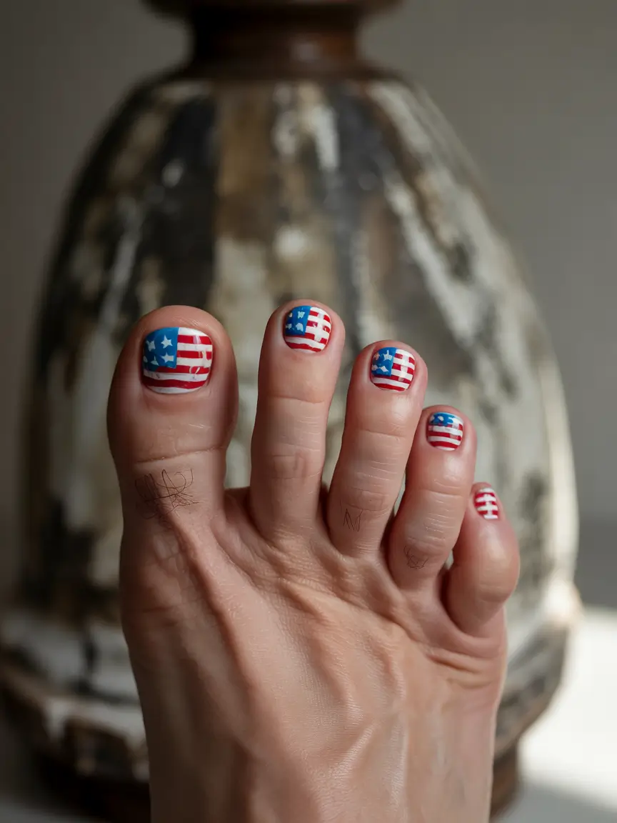 Patriotic Pedis for 4th of July 2025 - Mini Flag Magic