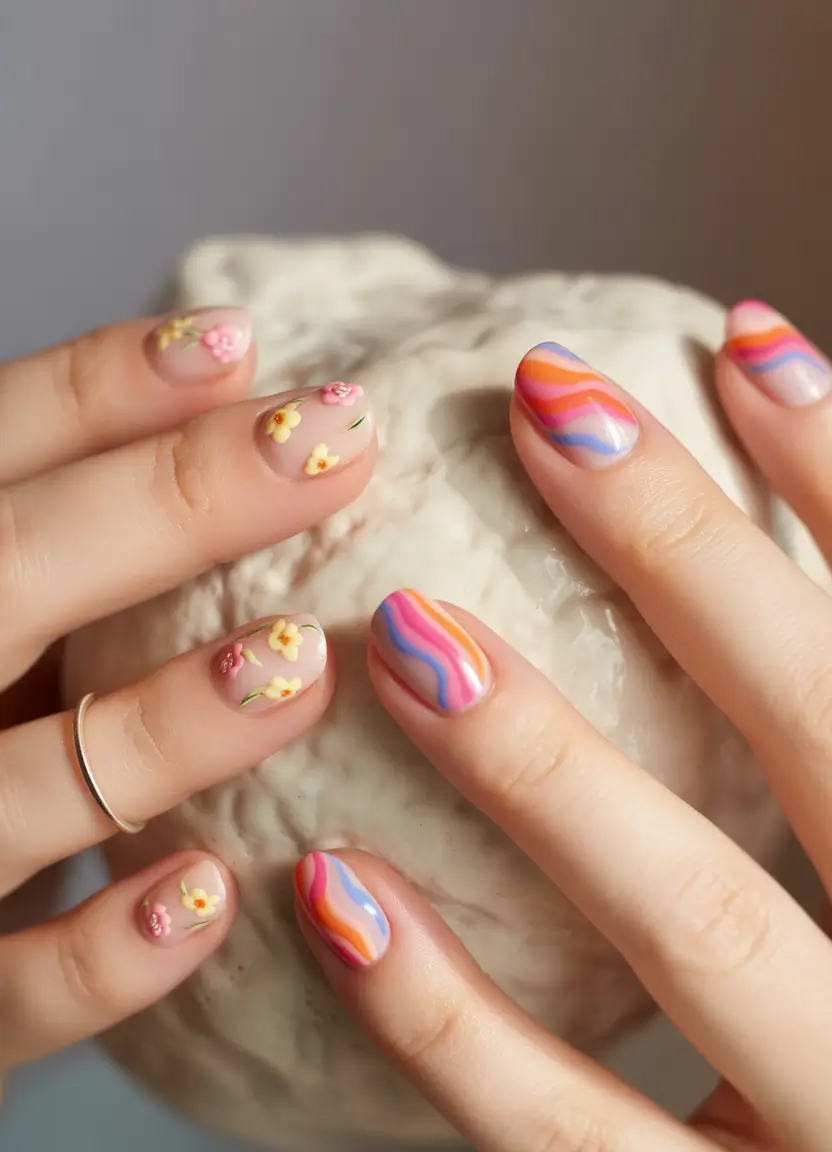 Pretty Nails You’ll Love in 2025 Floral Garden Meets Retro Vibes