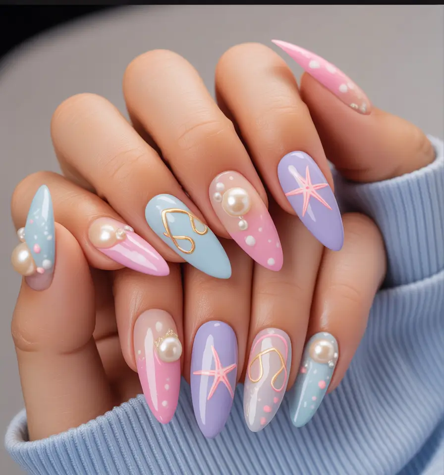 Pretty Nails You’ll Love in 2025 Under the Sea Pearlcore Fantasy