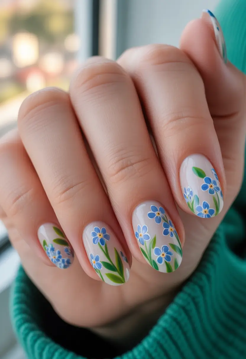 Pretty Nails You’ll Love in 2025 Wildflower Breeze on Nude Base