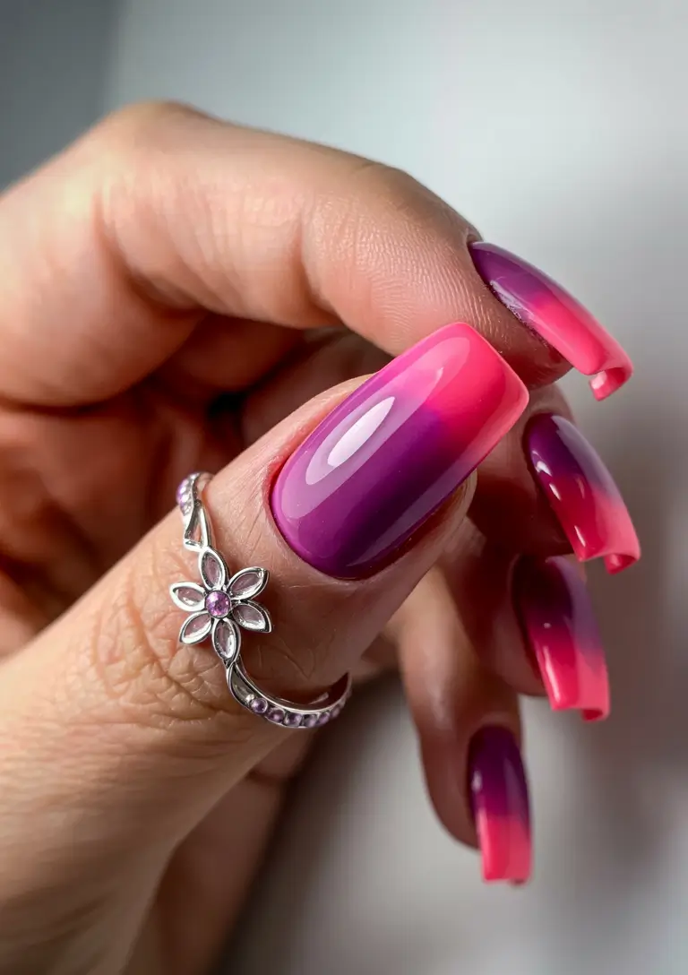 Purple Summer Nails You’ll Love in 2025 Bubblegum Fade Meets Violet Vibes