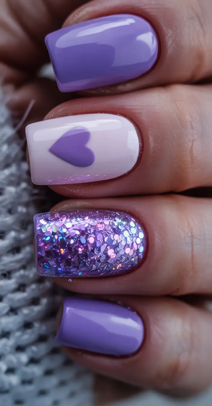 Purple Summer Nails You’ll Love in 2025 Sweetheart Sparkle and Lavender Shine
