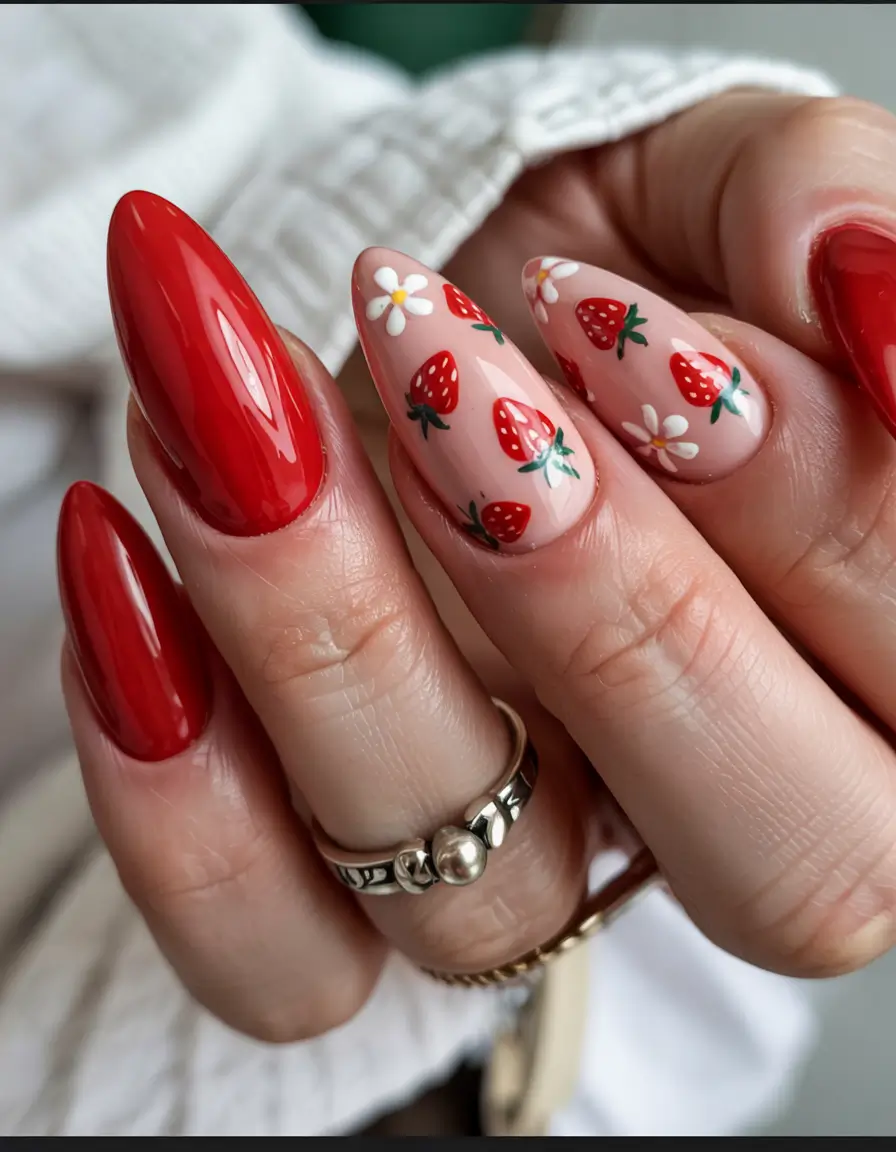 Red Nails That Pop Summer 20255 Sweet Strawberry Mood