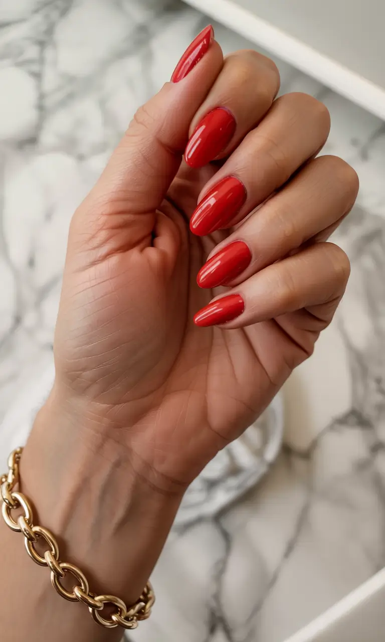 Red Nails That Pop Summer 20255 Classic Coral Gloss
