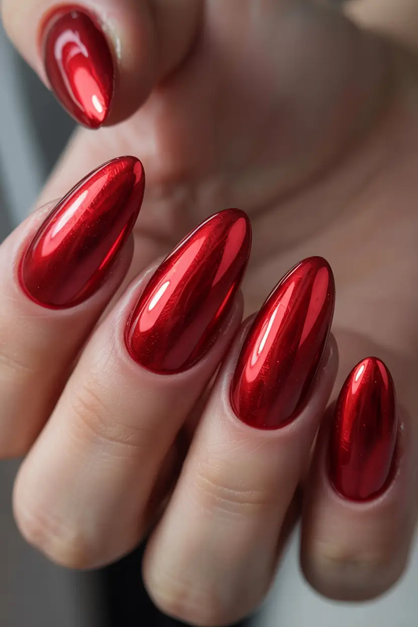 Red Nails That Pop Summer 20255+Molten Metallic in Hot Cherry Red