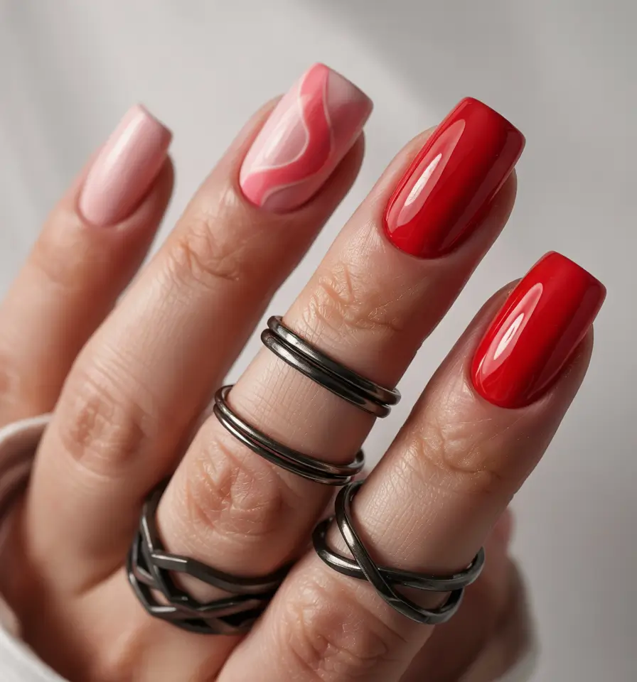 Red Nails That Pop Summer 20255+Red Meets Pink: A Modern Color Melt