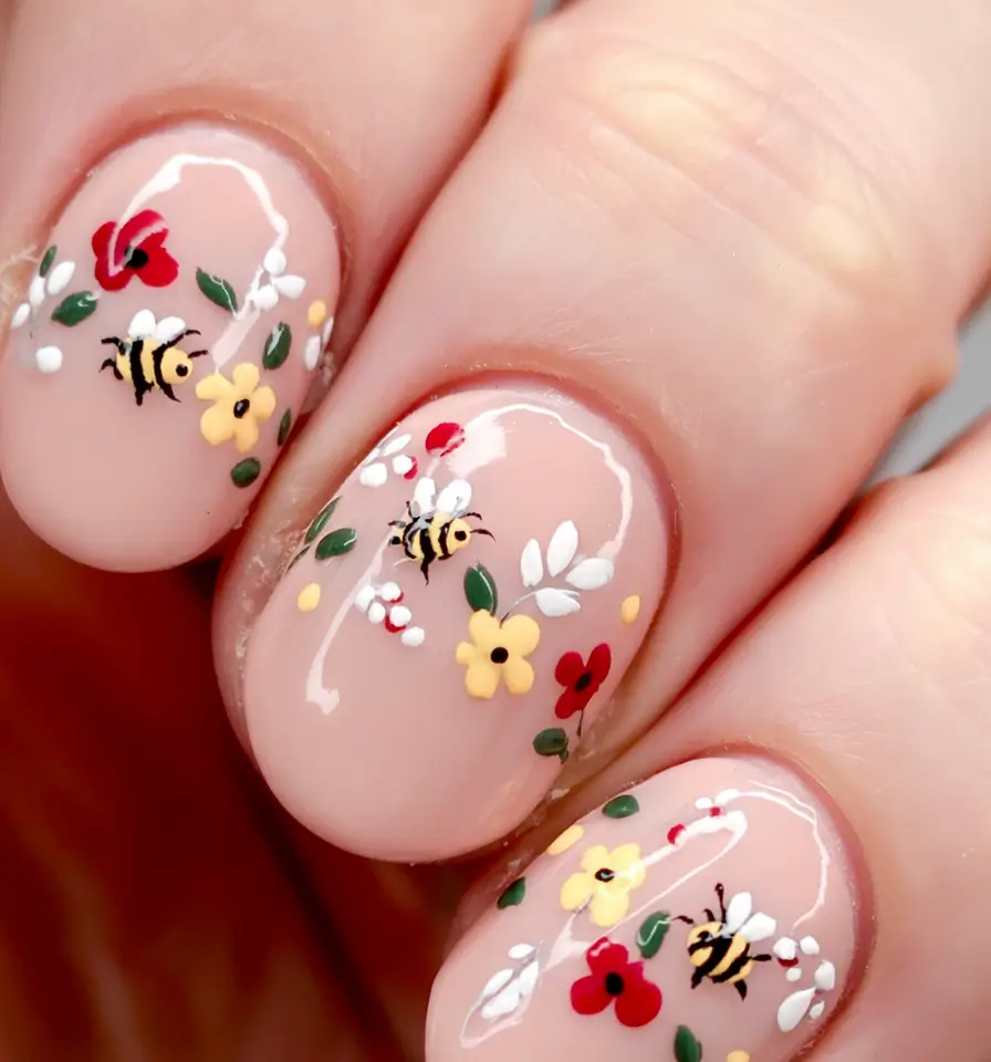 short nail inspo for summer 2025 Garden Party With a Buzz