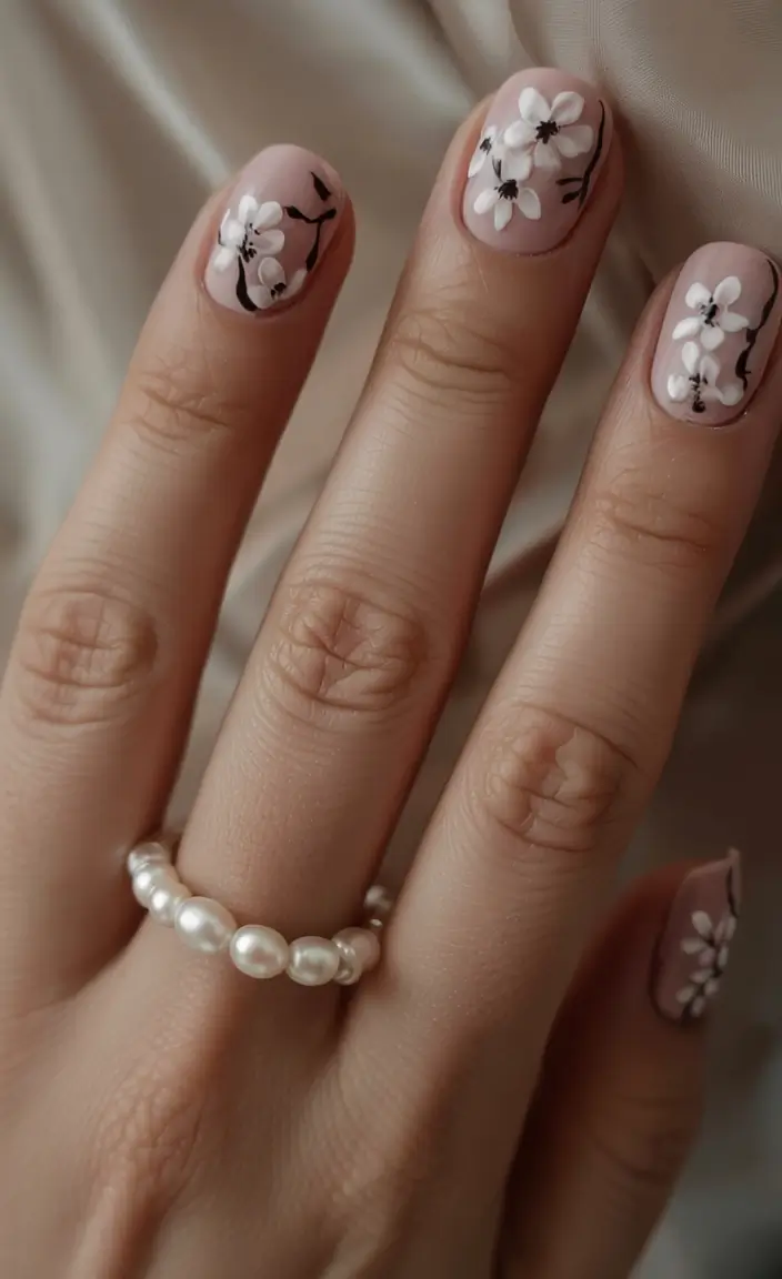 short nail inspo for summer 2025 Delicate Blossom Charm