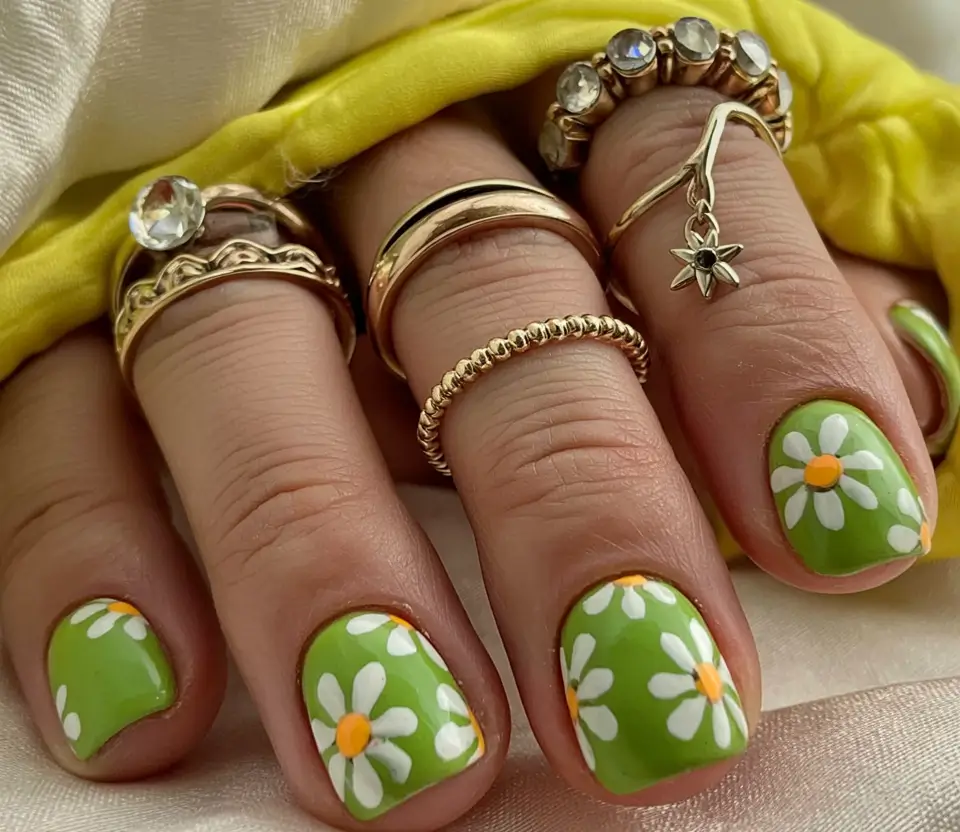 short nail inspo for summer 2025 Lemon-Lime Field Day