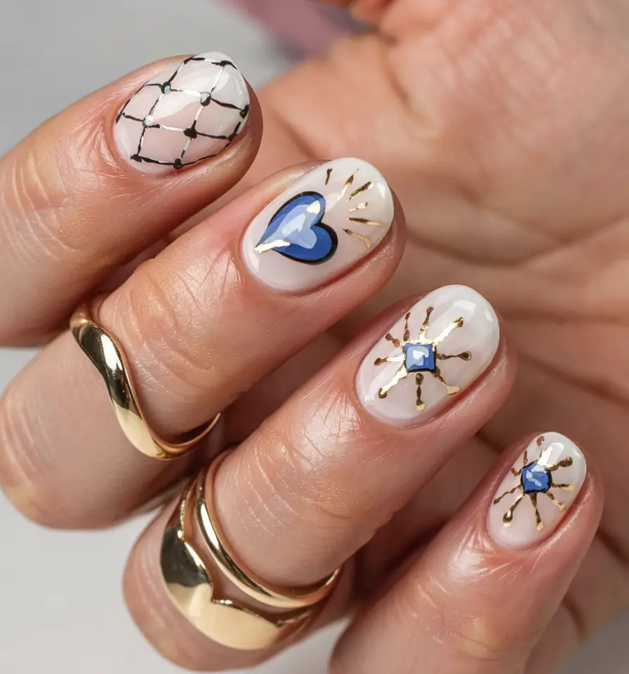 short-nail-inspo-for-summer-2025-cosmic-tattoo-art-with-a-pop