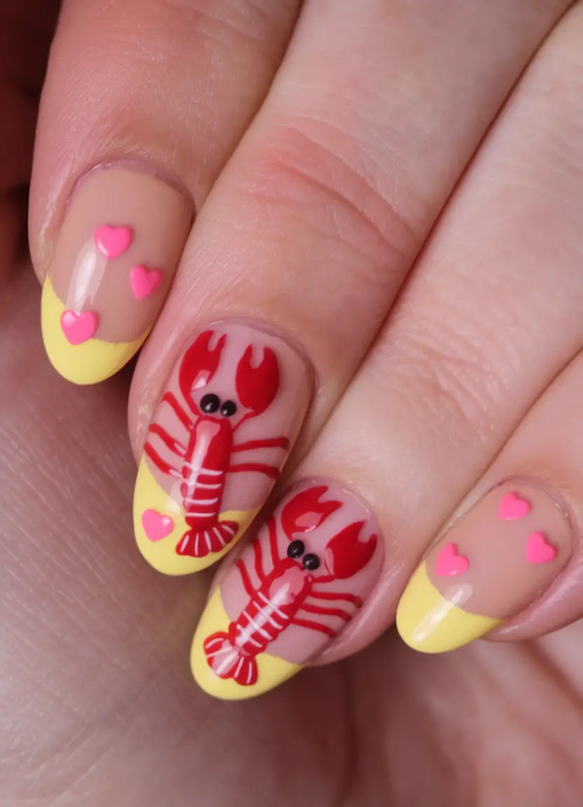 short nail inspo for summer 2025 Yellow Lobster Love