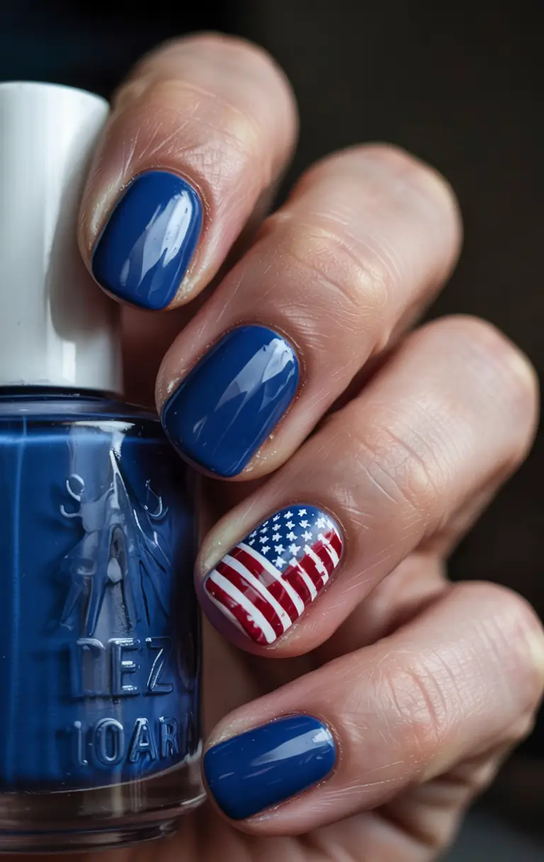 simple fourth of july nails ideas 2025 Stars and Stripes Forever