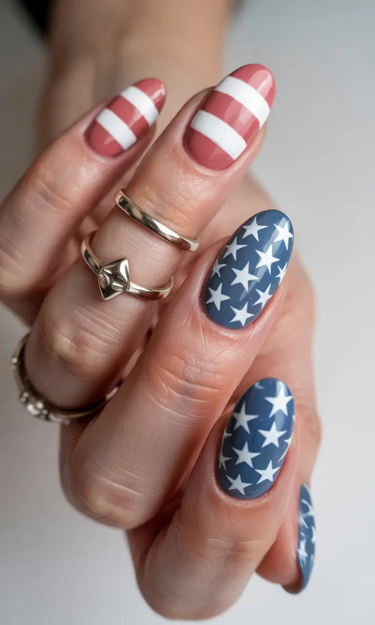 simple fourth of july nails ideas 2025 Flag Core Matte Magic