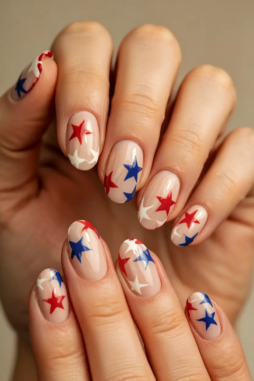 simple fourth of july nails ideas 2025 Maximalist Star Power