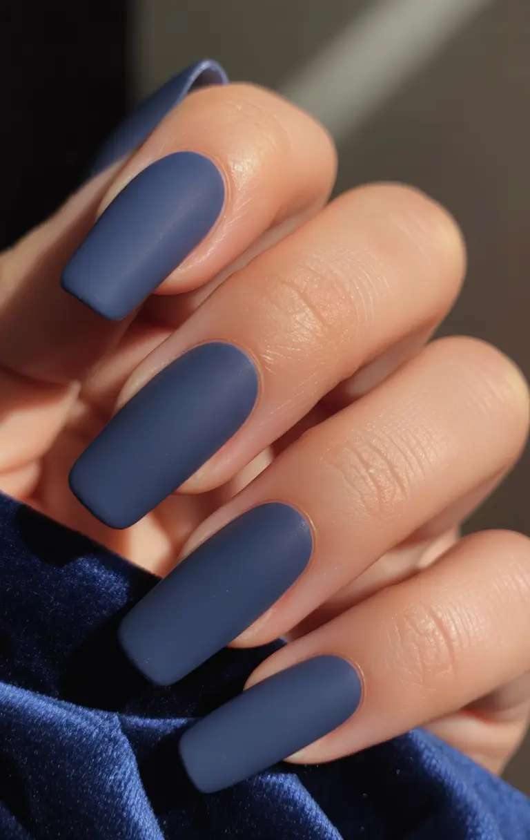 Simple Nails for a Chill 2025 Summer - Indigo Dreams and Velvet Skies