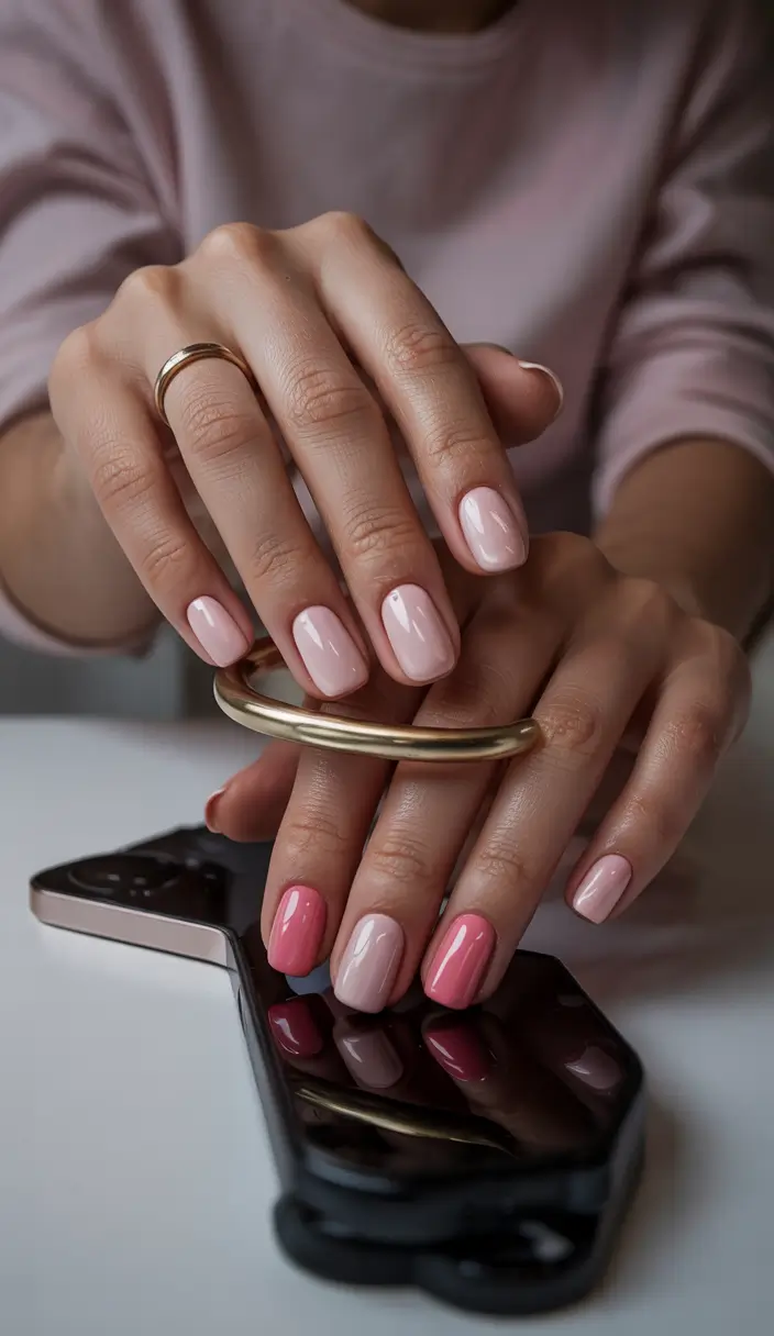 Simple Nails for a Chill 2025 Summer - Bubblegum Fade