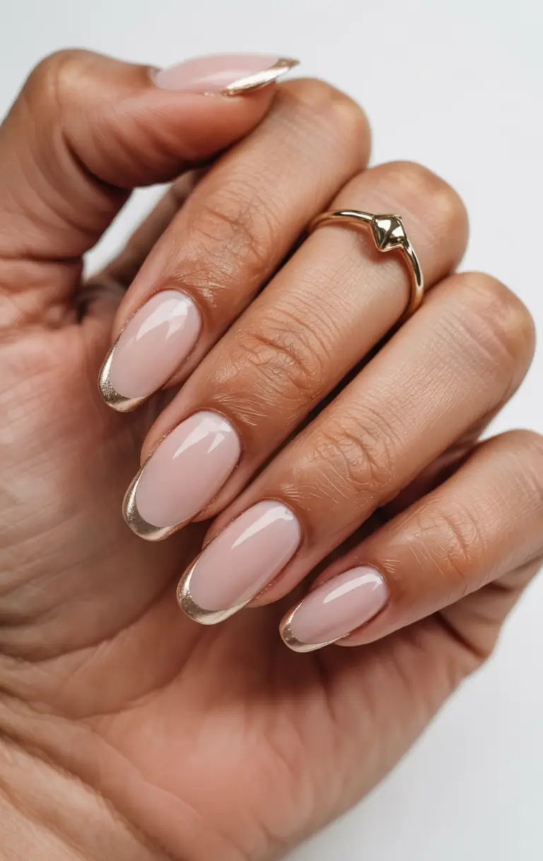 Simple Nails for a Chill 2025 Summer - Golden Hour French