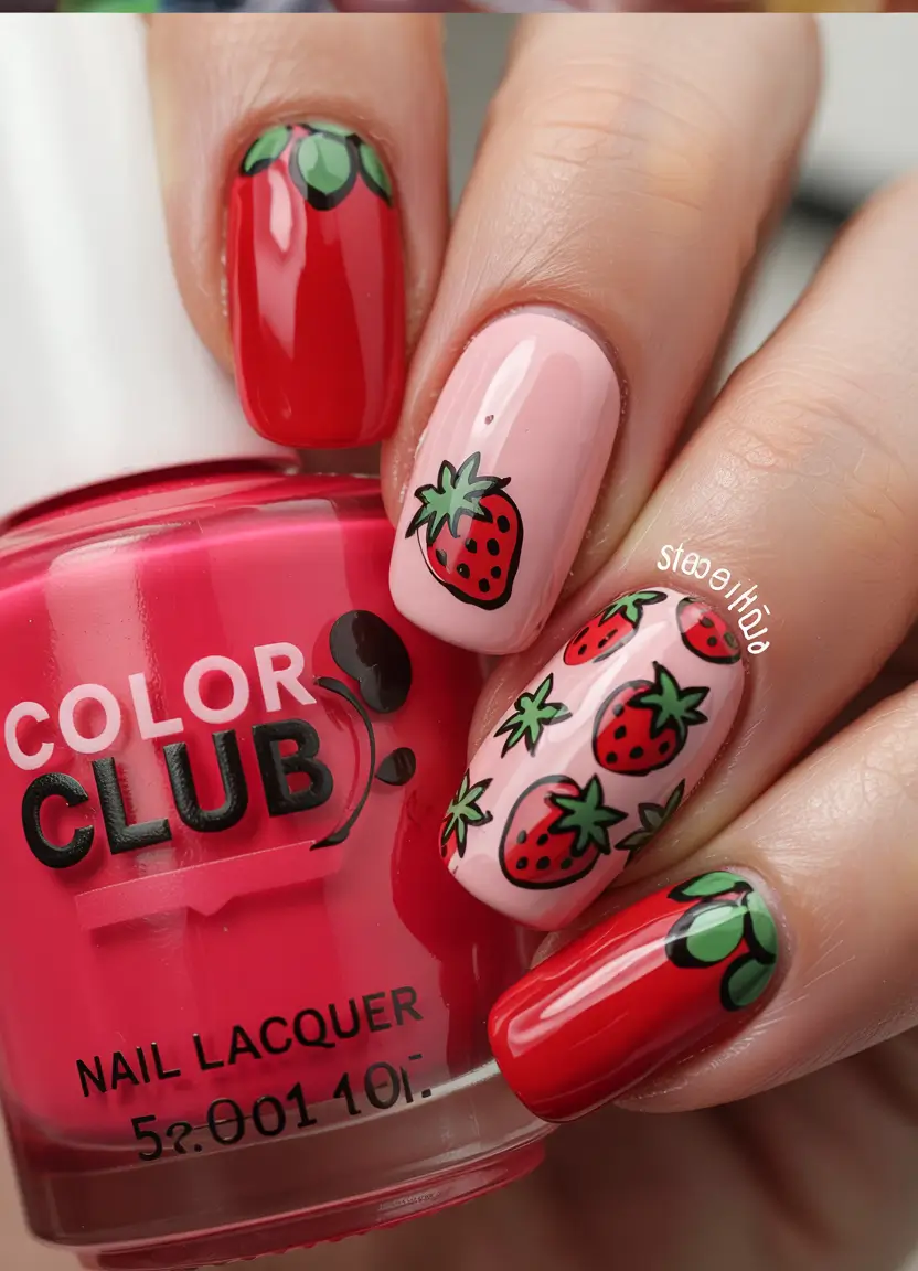 Strawberry nails inspo 2025 Pop Art Berries & Gloss Goals