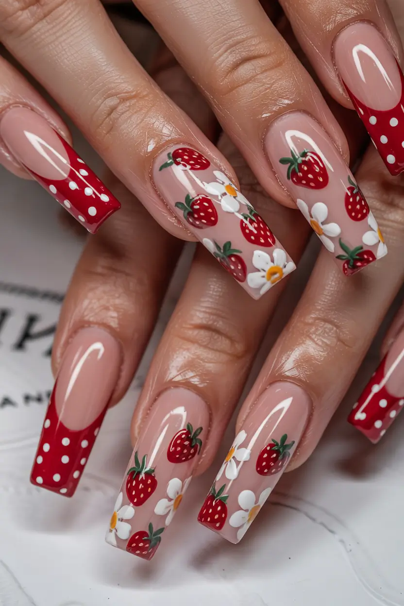 Strawberry nails inspo 2025 Garden Party Maximalism