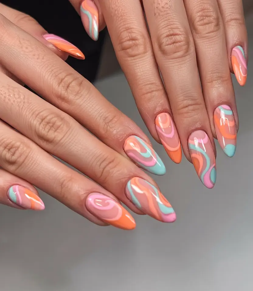 summer almonds nails ideas 2025 Neon Tropic Vibes, Unfiltered