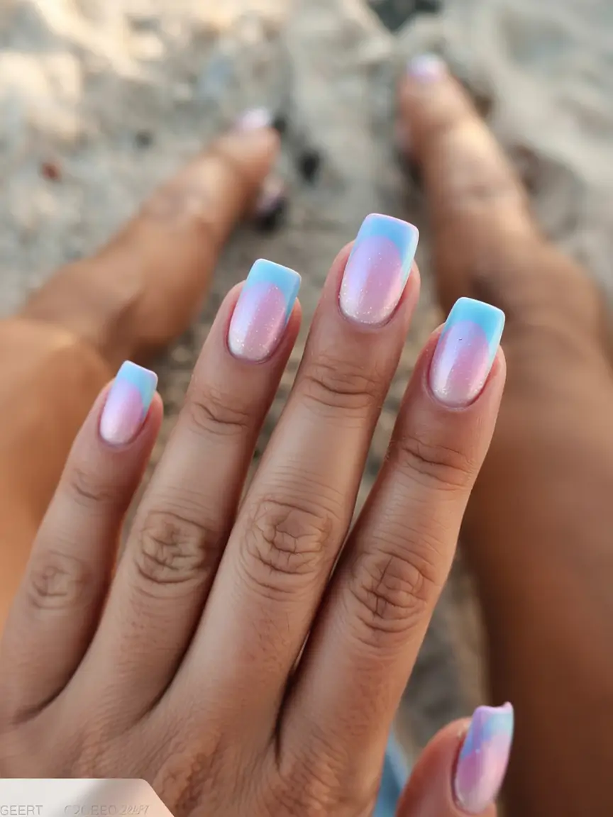 snow white glitz combo summer gel nail design ideas 2025