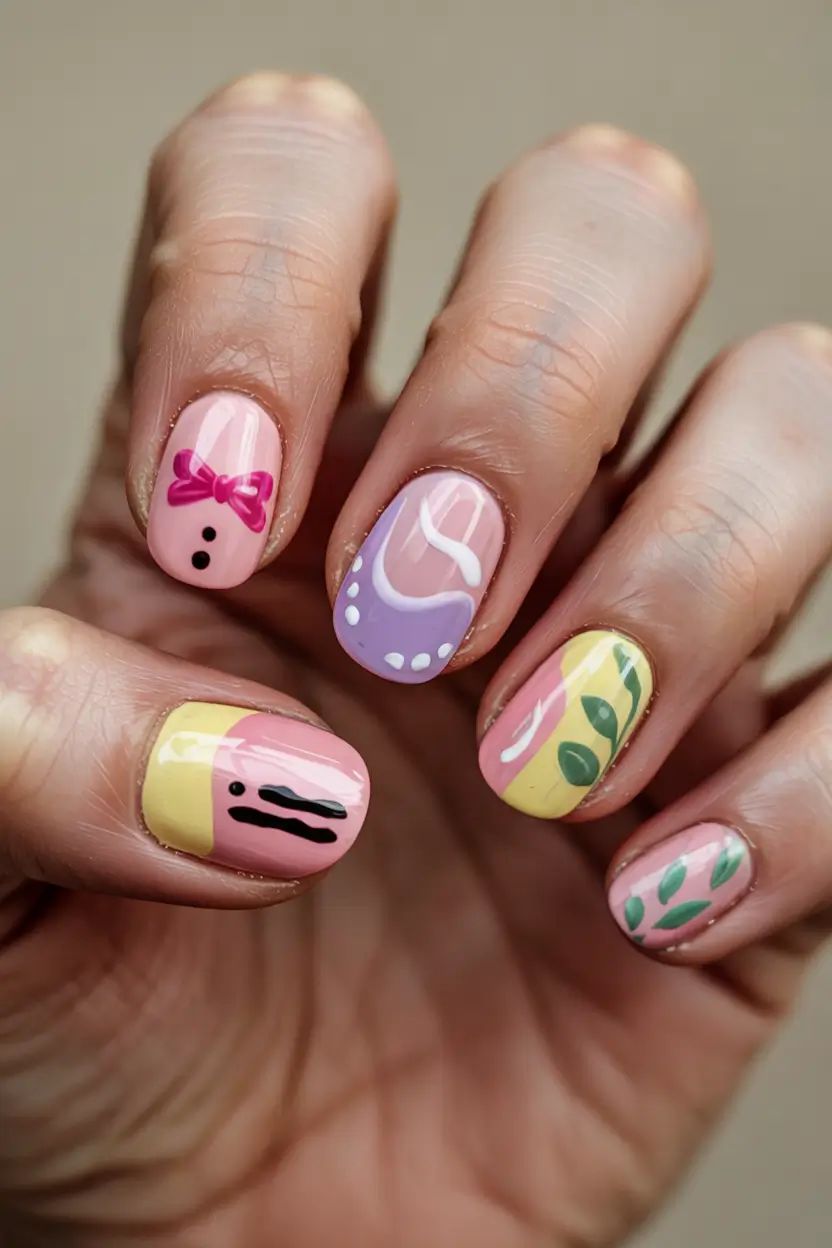 summer gel nail design ideas 2025 Playful Doodles: Whimsical Mini Artworks