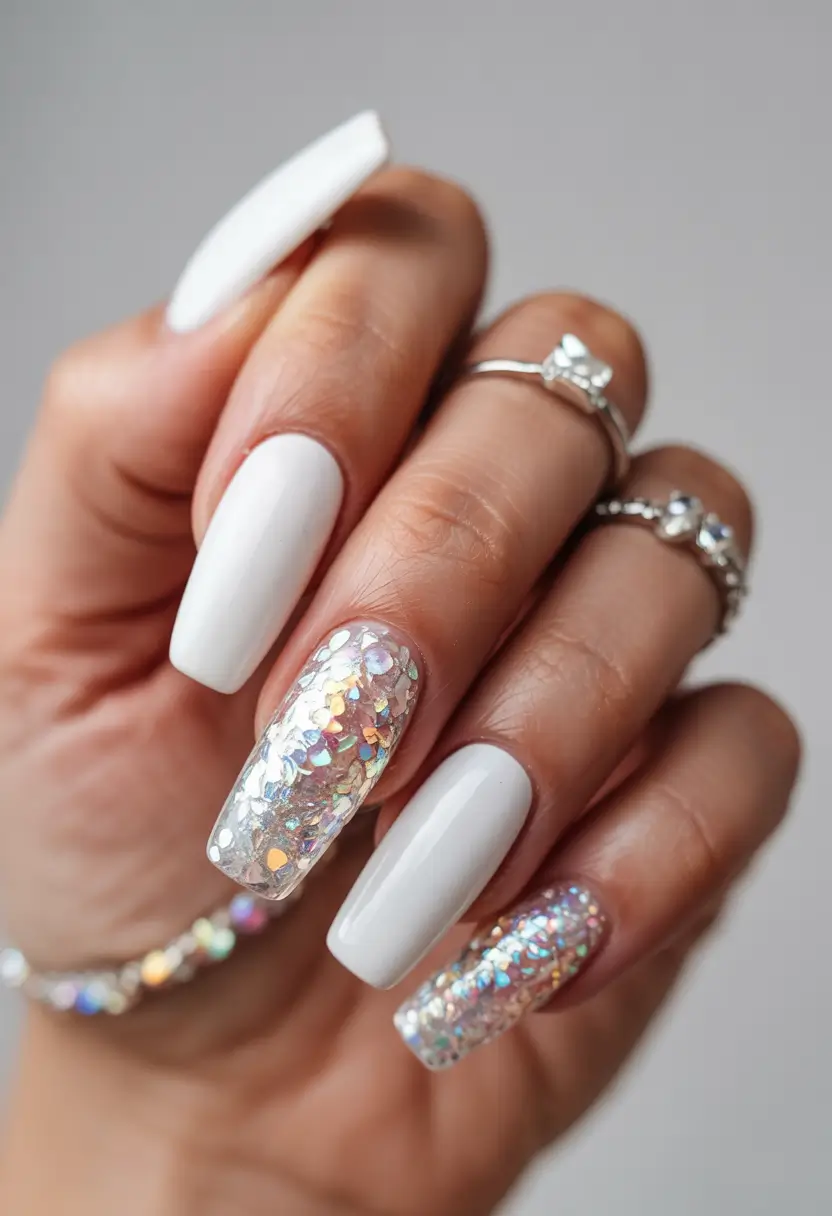 snow cone sparkle tips summer gel nail design 2025