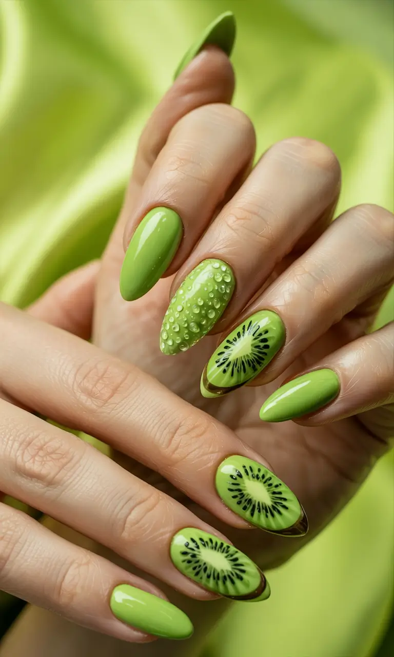 Summer Green Nails Ideas 2025 Juicy Kiwi Fun for the Bold at Heart
