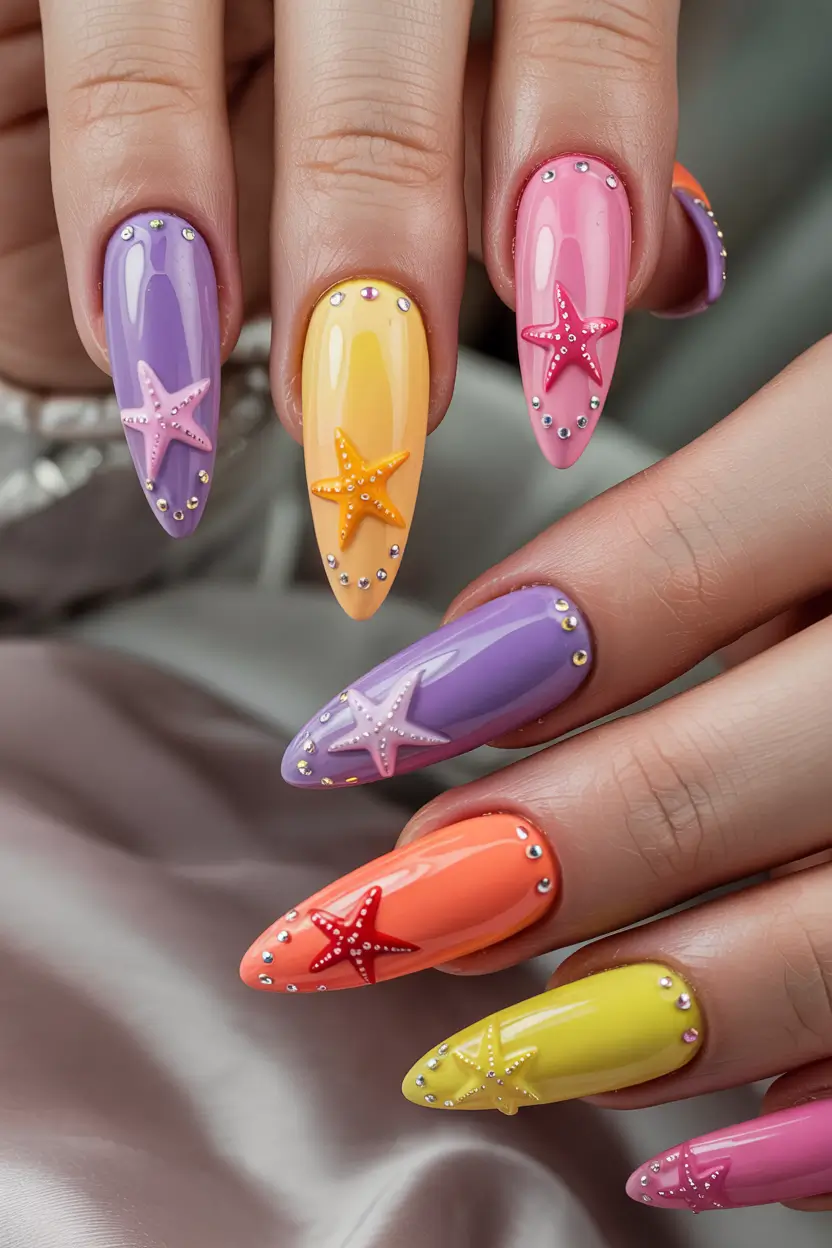 summer long nails ideas 2025 Starfish Playground