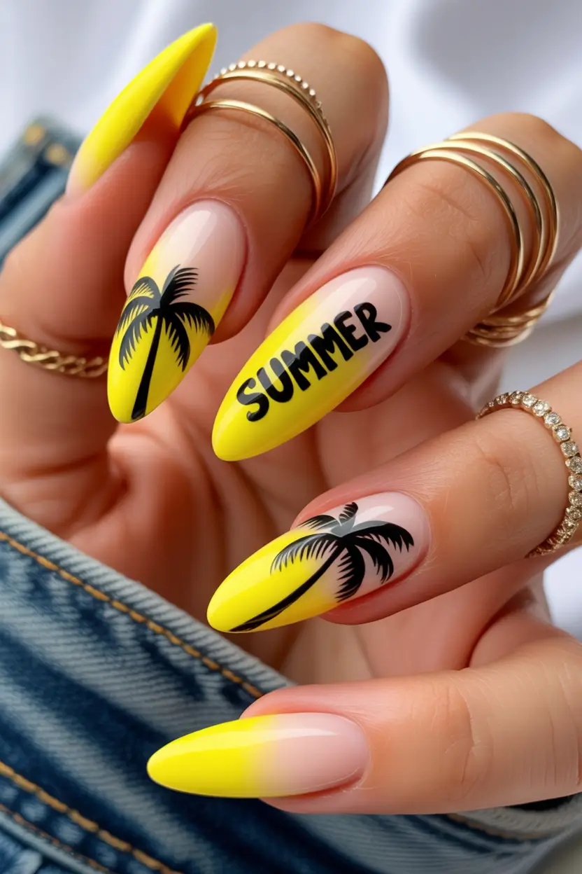 summer long nails ideas 2025 Sunset Palms