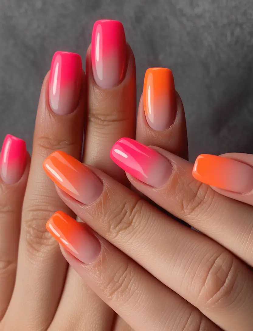 summer pink nails ideas 2025 Heatwave Ombré That Turns Heads